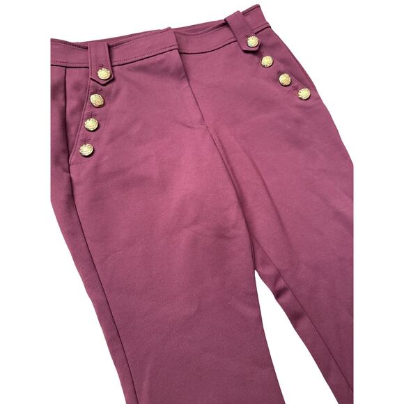 White House Black Market Jolie Button Straight Luxe Stretch Pants Port Size 12 - Picture 10 of 11